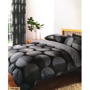 Black and grey retro duvet cover